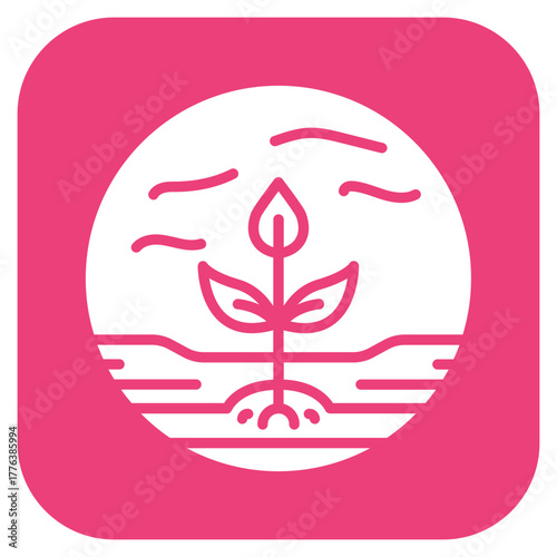 Reforestation Line Color Icon