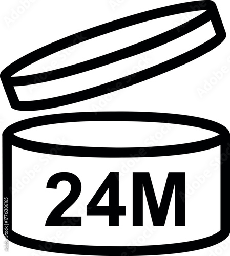 PAO symbol period after opening vector icon cosmetic open expiry date sign for package label isolated on white background