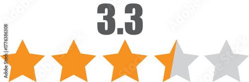 Star Rating symbol. Five Stars Rating Symbol - Customer Review and Quality Feedback Icon Vector.