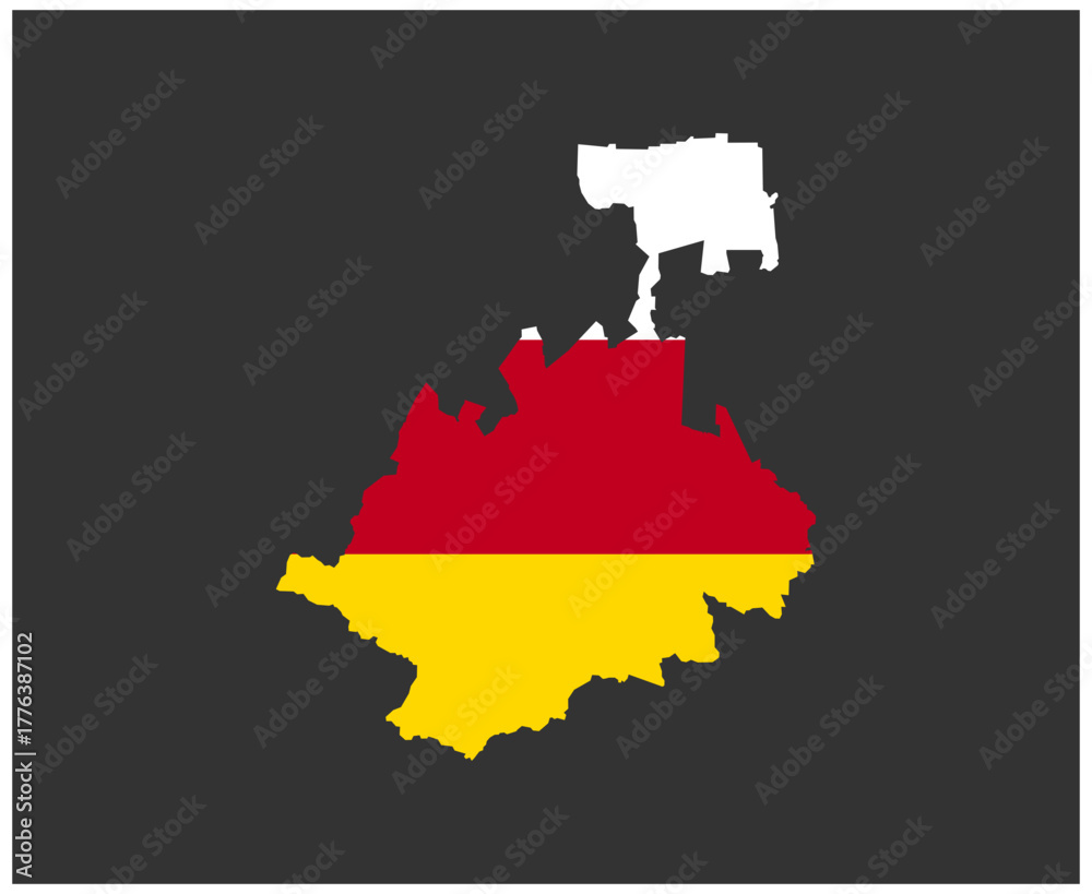 Fototapeta premium North Ossetia Alania Flag National Europe Flag Map Emblem Symbol Icon Vector Illustration Abstract Design Element