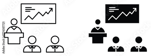 Business Conference icon vector. success, progress, and achievement symbol. vector illustration.