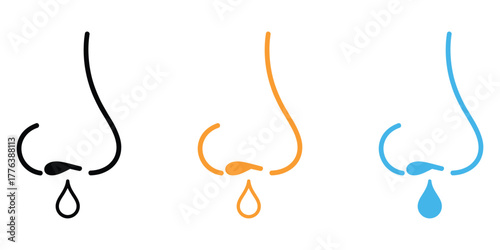 Runny nose icon vector. allergies, colds symptoms symbol. vector illustration.