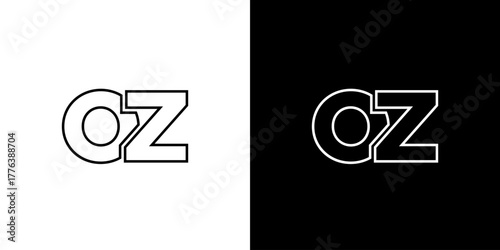 Letter O and Z, OZ logo design template. Minimal monogram initial based logotype.