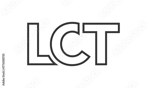 LCT logo design template with strong and modern bold text. Initial based vector logotype featuring simple and minimal typography. Trendy company identity.