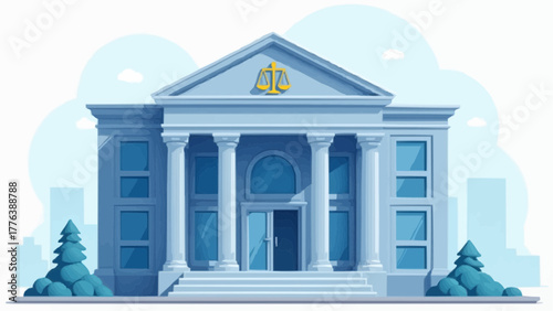 Modern Law Firm Building Vector Illustratio