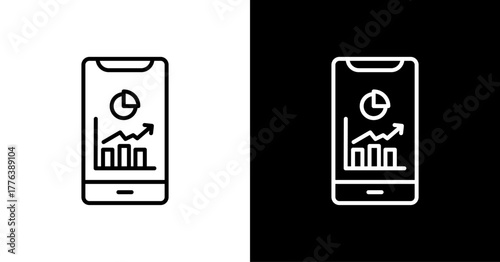 Mobile Analytics White Icon Set Design
