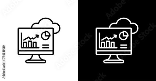 Cloud Computing White Icon Set Design