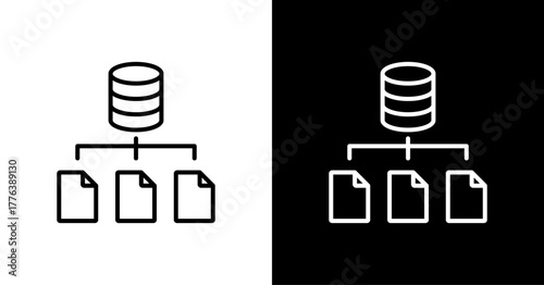 Data Modeling White Icon Set Design