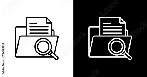 Data Archiving White Icon Set Design