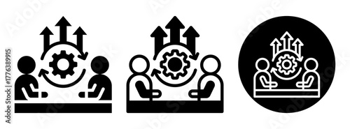 Effective Meeting Icon Collection Glyph & Mixed Style