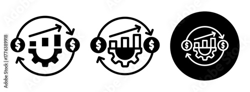 Financial Optimization Icon Collection Glyph & Mixed Style