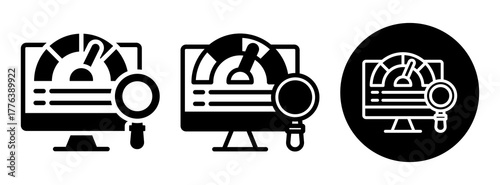 Kpi Analysis Icon Collection Glyph & Mixed Style