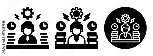 Workload Management Icon Collection Glyph & Mixed Style