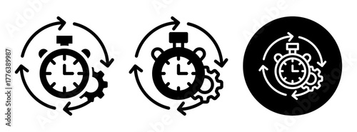 Time Efficiency Icon Collection Glyph & Mixed Style