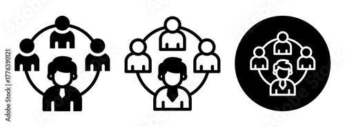 Team Coordination Icon Collection Glyph & Mixed Style