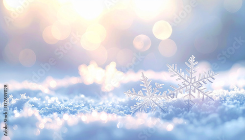 Winter's Whisper Delicate Snowflakes on a Bed of Light