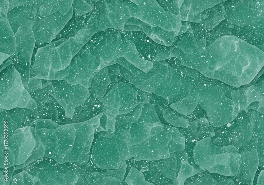 Obraz premium Abstract frozen texture of cracked turquoise ice plates creating a natural winter background