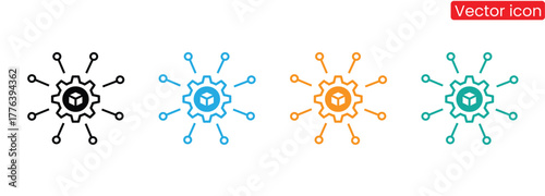 Dynamic icons showcase blockchain and interconnected systems, perfect for tech, finance, and innovation presentations. Symbolizes modern decentralized solutions.