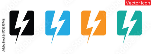 Energetic lightning bolt icons in bold colors represent speed, power, and innovation. Ideal for tech, energy, or any brand needing a dynamic visual.