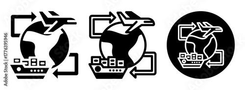Import Export Icon Collection Glyph & Mixed Style