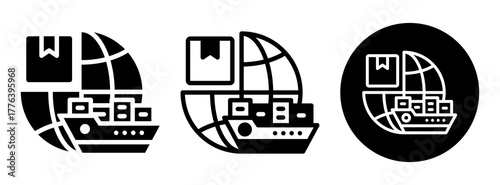 Global Logistics Icon Collection Glyph & Mixed Style