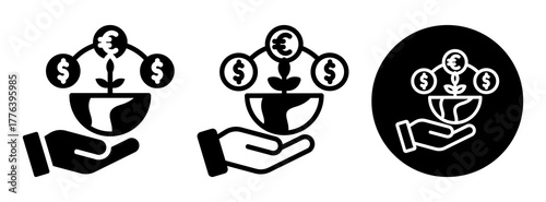 Foreign Investment Icon Collection Glyph & Mixed Style