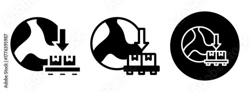 Import Goods Icon Collection Glyph & Mixed Style