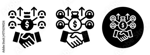 Profit Sharing Icon Collection Glyph & Mixed Style
