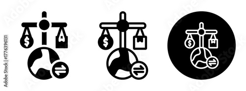 Balance Of Trade Icon Collection Glyph & Mixed Style