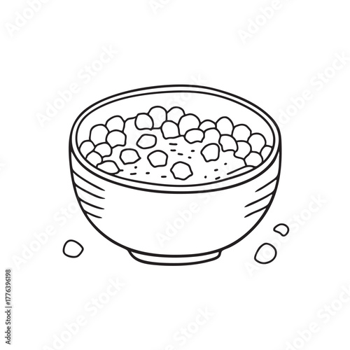 Bowl of chickpeas soaked and ready for cooking