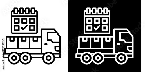 Delivery Schedule   Icon Set White Style Collection