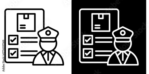 Customs Clearance   Icon Set White Style Collection