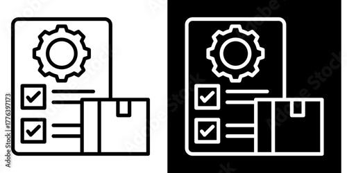 Production Planning   Icon Set White Style Collection