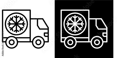 Cold Chain   Icon Set White Style Collection