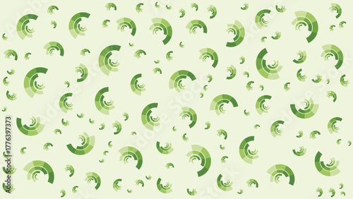 Abstract seamless pattern vector featuring repeated organic green C-shapes with a smooth gradient on a soft background. Ideal for eco-friendly, natural, growth, or wellness branding and packaging.