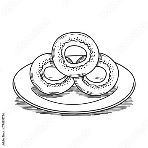 Fried dough rings dusted with sugar