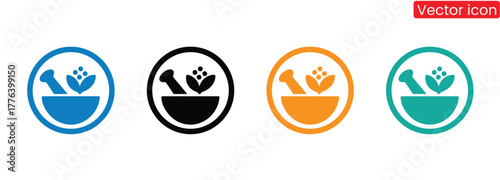 Dynamic set of herbal medicine icons perfect for healthcare, wellness, and natural remedy applications. Represents alternative medicine, botanical treatments, and organic concepts.