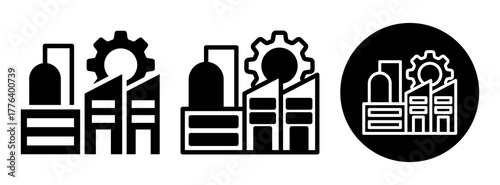 Industrial Revolution Icon Collection Glyph & Mixed Style