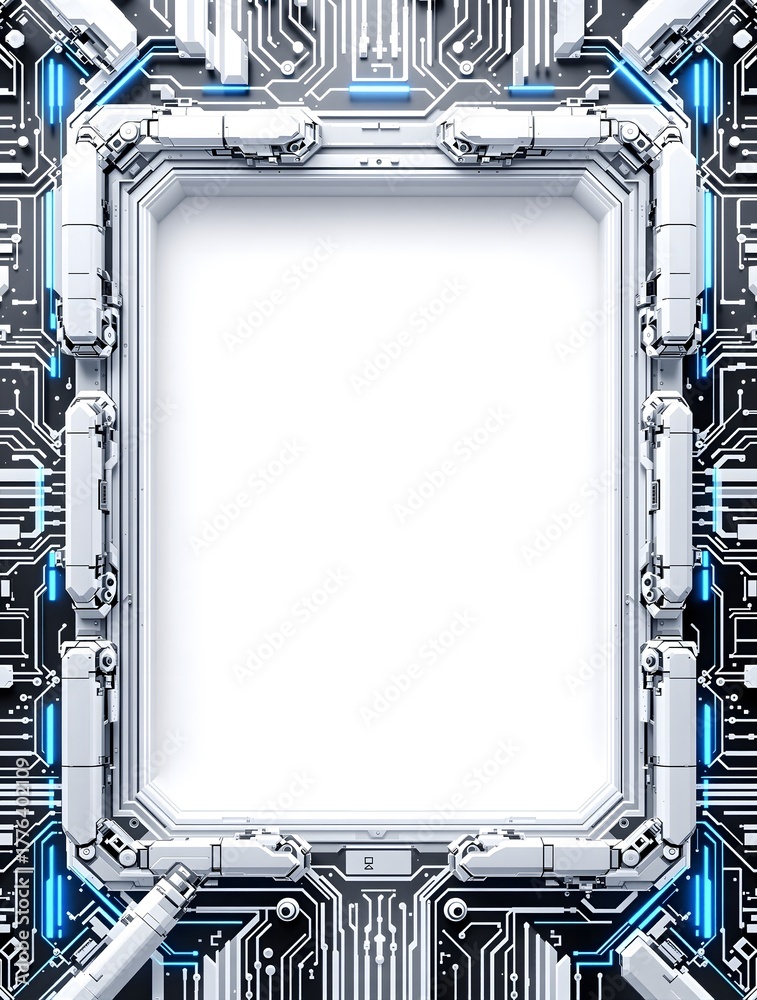 Fototapeta premium A 3D Frame of Robotic Arms and Circuitry