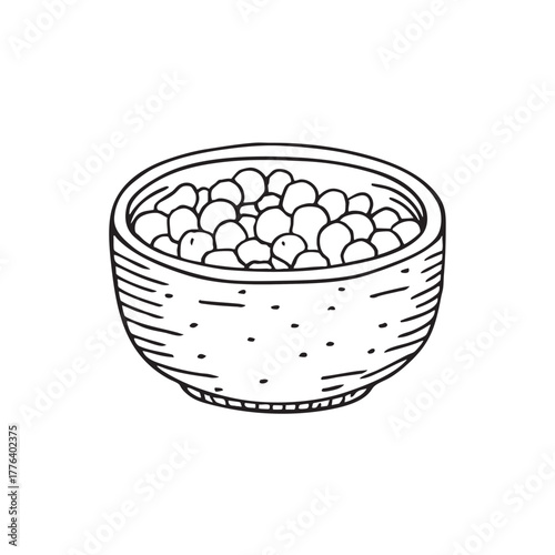 Roasted chickpeas served in small clay bowl