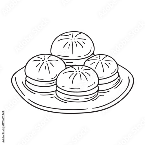 Round pastries filled with date paste