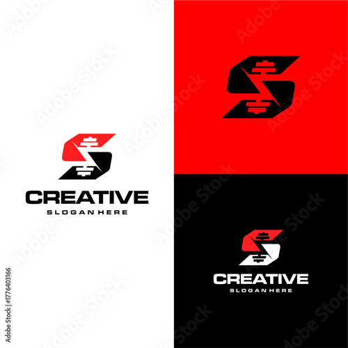 The initial S logo combined with GYM elements looks modern