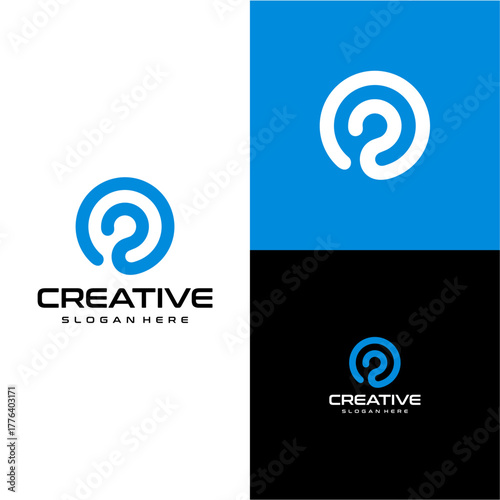 The logo of the initials O2 combined into one letter H, forming a circle, all looks sophisticated and modern.