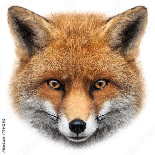 Close-Up Portrait of a Red Fox Face in Nature