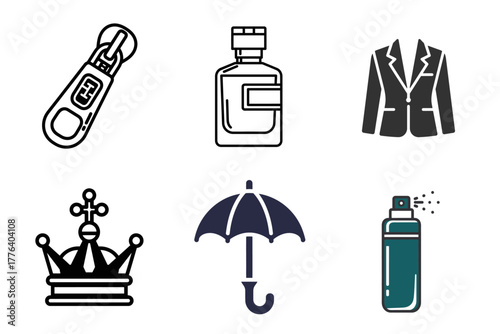 Skincare, Hair Care & Beauty Icons: Natural Products, Face Mask, Acne, Hairdryer, Straightener