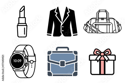 Beauty, Wellness & Self-Care Service Icons: Massage, Barber, Spa, Pedicure, Hair Styling. Collection of glyph symbols for salon and health industries.