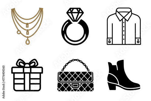 Beauty and Skincare Icons Set: Makeup, Derma Roller, Facial Brush, Lotion Bottle. Essential Cosmetic Products and Tools Collection.