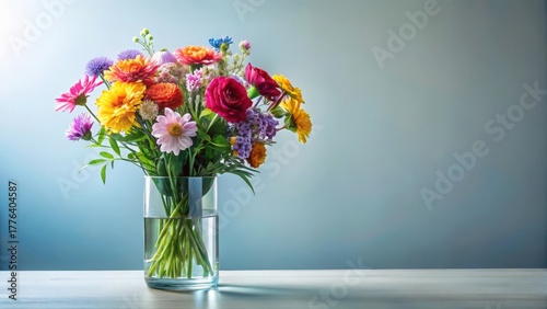 Wallpaper Mural Vibrant Mixed Bouquet of Flowers in a Glass Vase Torontodigital.ca