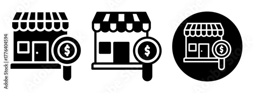 Market Research Icon Collection Glyph & Mixed Style