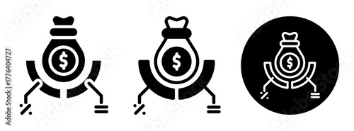 Financial Ratio Icon Collection Glyph & Mixed Style